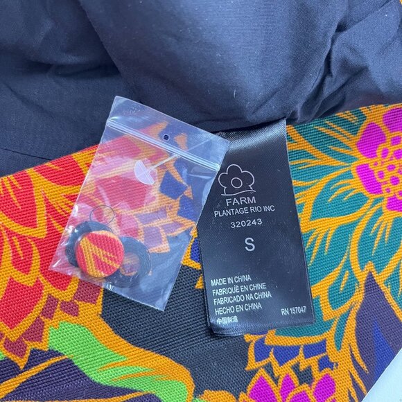 NWOT FARM RIO Multicolor Floral Garden Cut-Out Long Blazer Size S - Picture 5 of 12